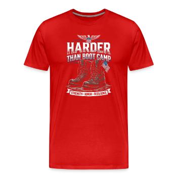 Army Mama Harder Than Boot Camp Stiefel - Männer Premium Bio T-Shirt - Rot - Vorne - Damien (186cm)