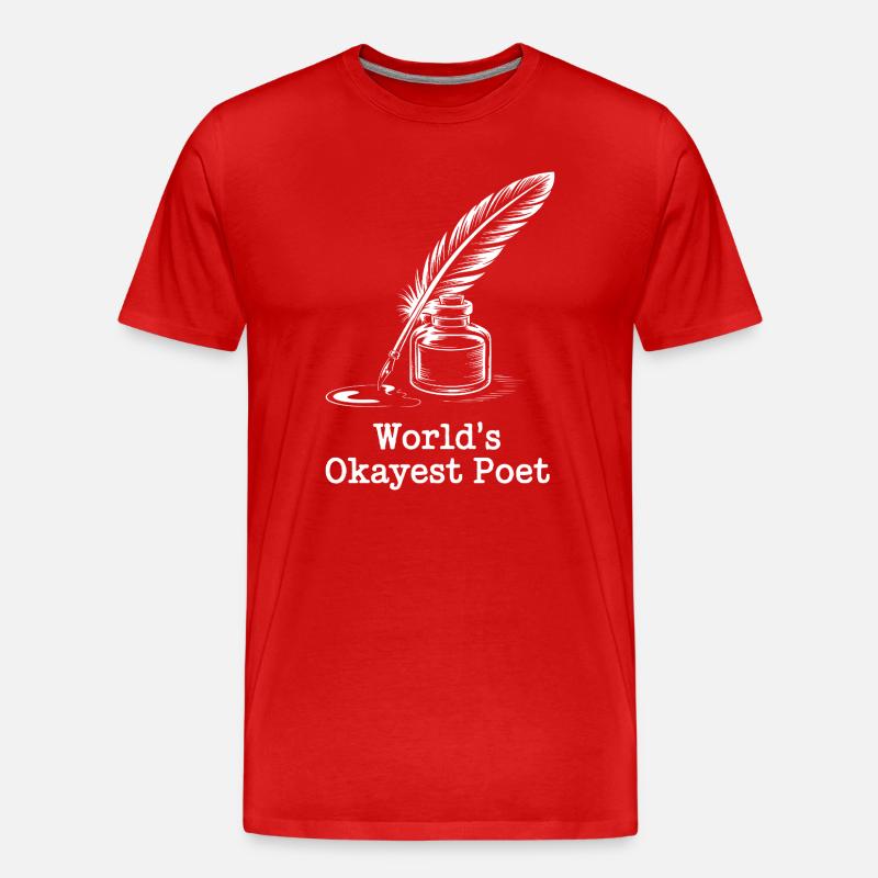 Der beste Dichter der Welt - Männer Premium Bio T-Shirt - Rot