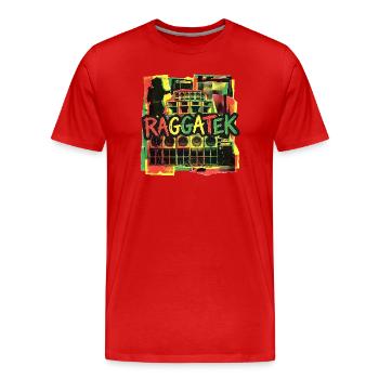 Raggatek Session Soundsystem - Männer Premium Bio T-Shirt - Rot - Vorne - Damien (186cm)