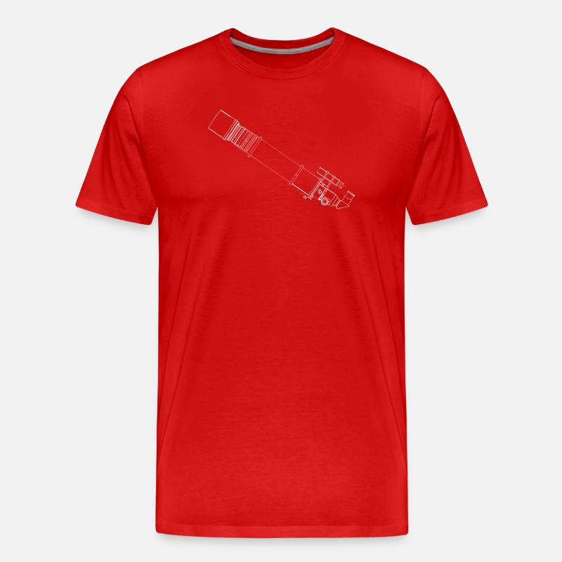 Teleskop Blueprint - Männer Premium Bio T-Shirt - Rot