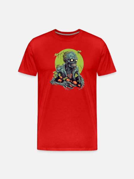 Halloween - Zombie - Horror - Witch - Men's Premium Organic T-Shirt - red