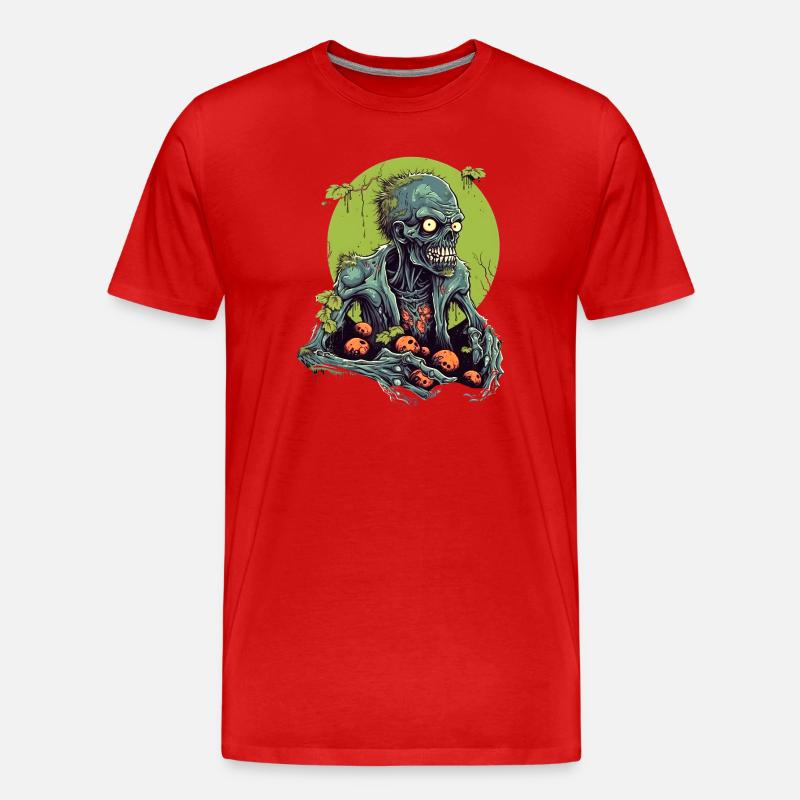 Halloween - Zombie - Horror - Hexe - Männer Premium Bio T-Shirt - Rot