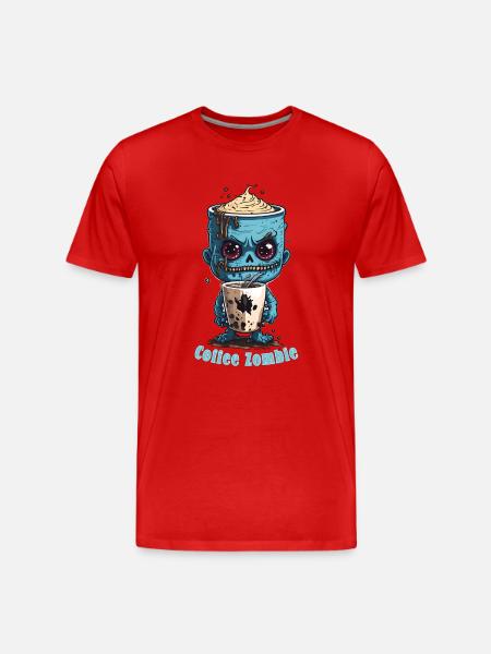 Kaffeemonster - Koffein Zombie - Morgenmuffel - Männer Premium Bio T-Shirt - Rot