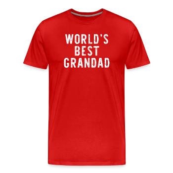 World's Best Grandad Distressed White - Men's Premium Organic T-Shirt - red - Front - Damien (186cm)