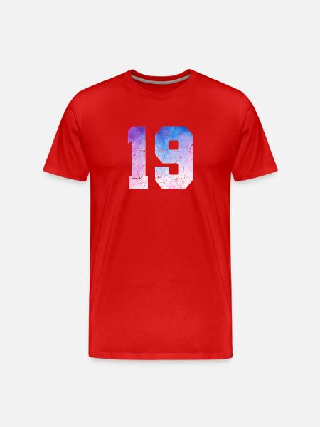 Issue 19 – 19th Anniversary Gift - Men's Premium Organic T-Shirt - red