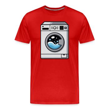 Waschmaschine Comic süß Kawaii - Männer Premium Bio T-Shirt - Rot - Vorne - Damien (186cm)