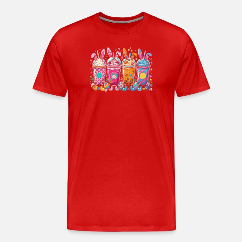 Ostern Bunny Shake Set - Männer Premium Bio T-Shirt - Rot
