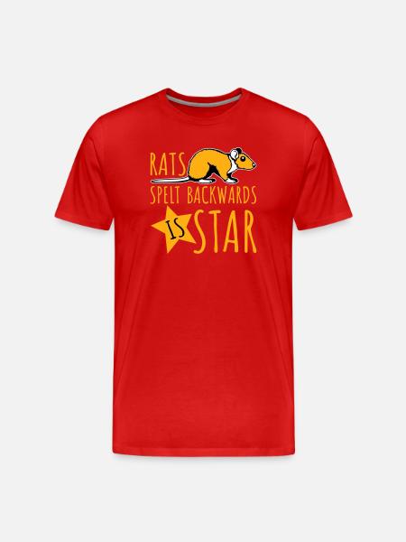Rats Spelt Backwards Is Star Lustiger Ratte Spruch - Men's Premium Organic T-Shirt - red