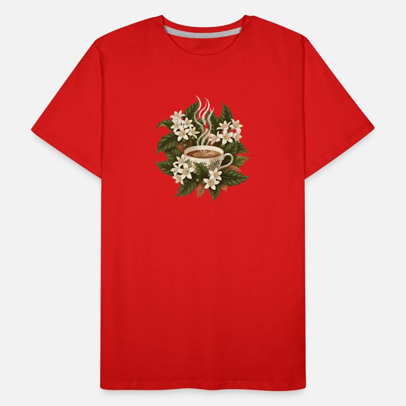 Kaffee Tasse Blumen Botanik Männer Premium Bio T-Shirt