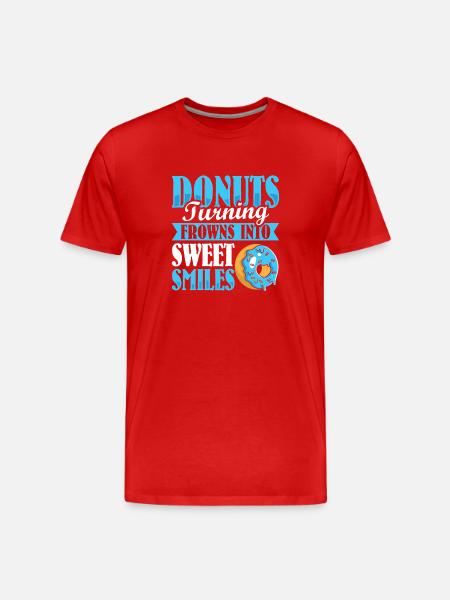 Donut fast food - Men's Premium Organic T-Shirt - red