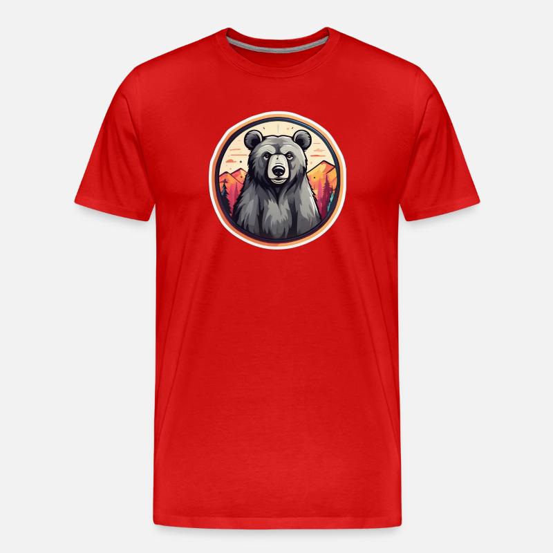 Morgendämmerungsbär - Männer Premium Bio T-Shirt - Rot