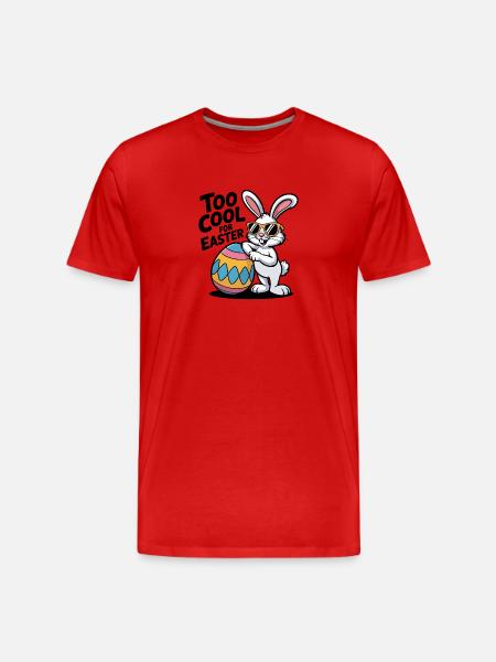 Easter bunny with sunglasses and egg - Men's Premium Organic T-Shirt - red