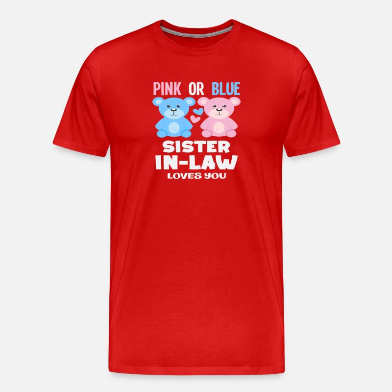Pink Oder Blau Stiefschwester Liebt Dich - Männer Premium Bio T-Shirt - Rot