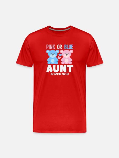 Pink Oder Blau Tante Liebt Dich - Männer Premium Bio T-Shirt - Rot