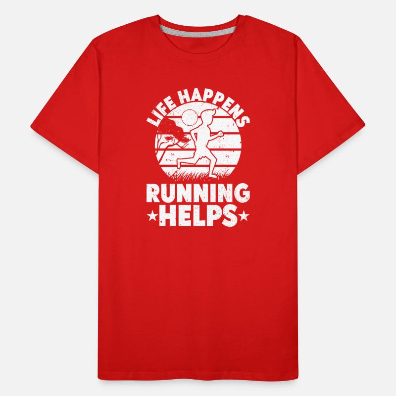 La vie de coureur de marathon arrive La course aide T-shirt bio Premium Homme