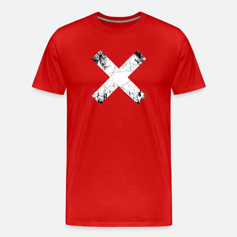 Grunge X Cut Pattern - Men's Premium Organic T-Shirt - red