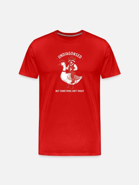 Western Waschbär reitet Ente - Männer Premium Bio T-Shirt - Rot