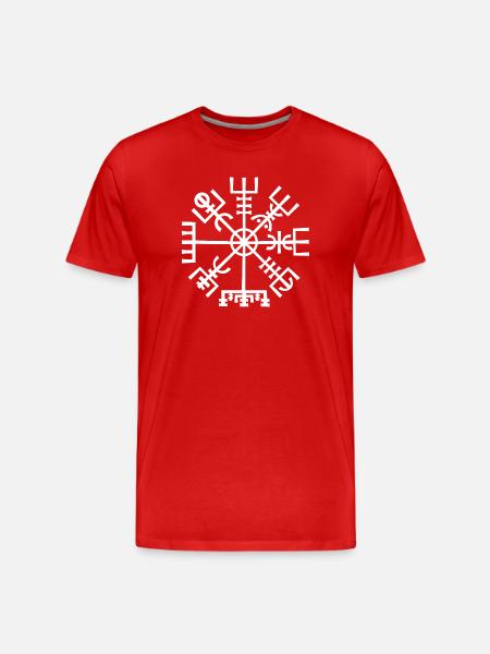 Vegvisir Nordic Compass  - Men's Premium Organic T-Shirt - red