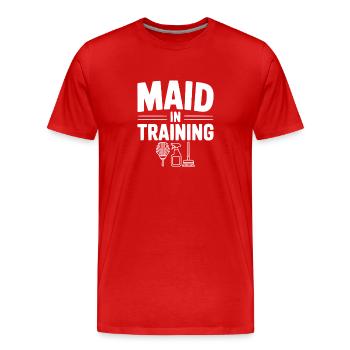Femme de chambre en formation - T-shirt bio Premium Homme - rouge - Devant - Damien (186cm)