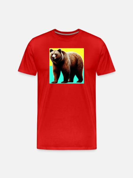bear - Men's Premium Organic T-Shirt - red