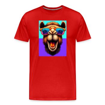 chameau - T-shirt bio Premium Homme - rouge - Devant - Damien (186cm)
