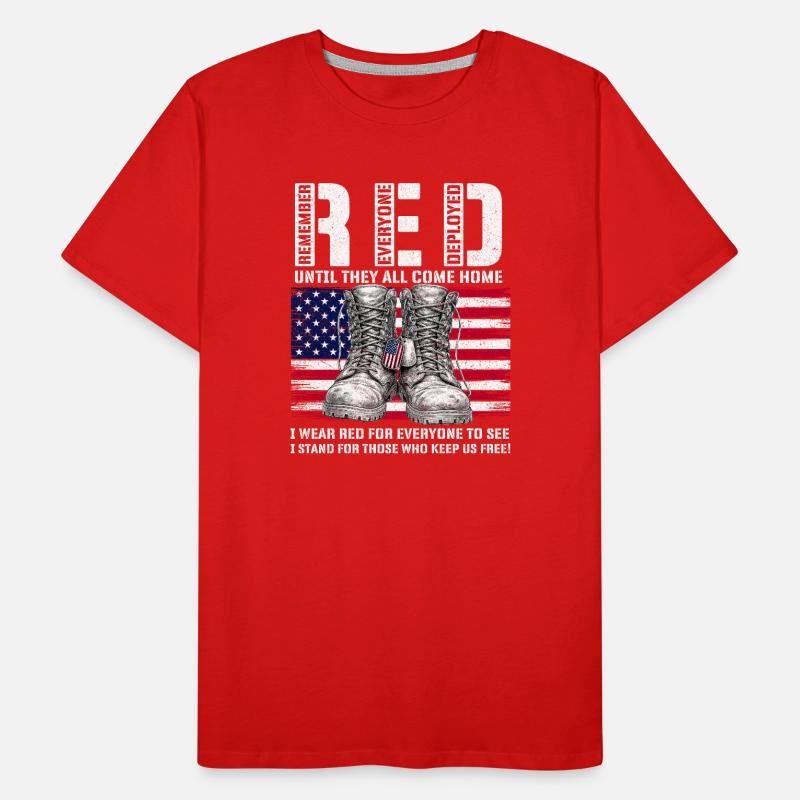 RED Friday Remember Everyone Deployed Home Men's Premium Organic T-Shirt