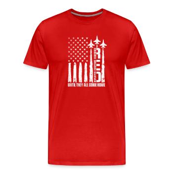 RED Until They All Come Home Support Troops - Men's Premium Organic T-Shirt - red - Front - Damien (186cm)