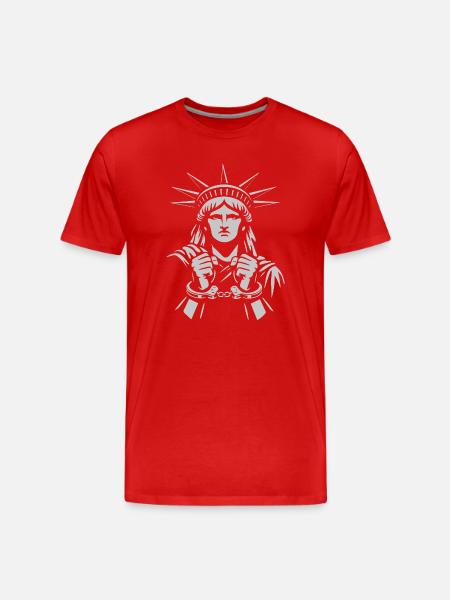 Statue of Liberty in Chains - Men's Premium Organic T-Shirt - red