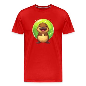 Schnabeltier - Männer Premium Bio T-Shirt - Rot - Vorne - Damien (186cm)