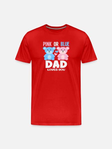 Pink Oder Blau Papa Liebt Dich - Männer Premium Bio T-Shirt - Rot