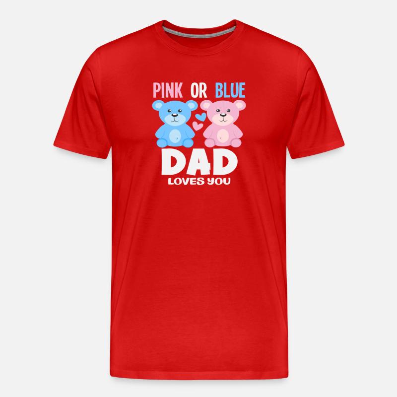 Pink Oder Blau Papa Liebt Dich - Männer Premium Bio T-Shirt - Rot