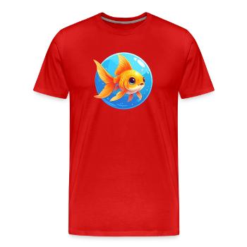 Poisson rouge - T-shirt bio Premium Homme - rouge - Devant - Damien (186cm)