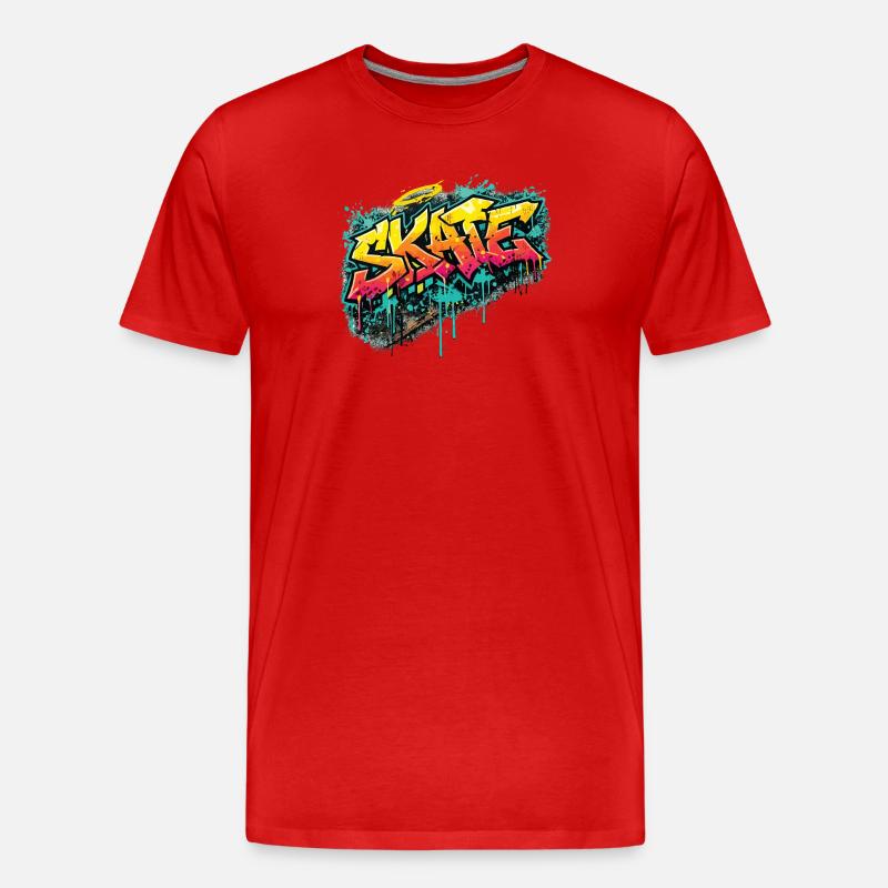Skate Graffiti Explosion - Männer Premium Bio T-Shirt - Rot