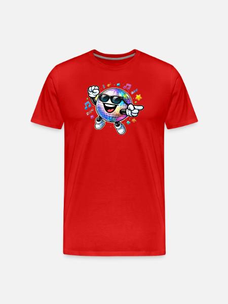 Rainbow Disco Ball Dance Party - Men's Premium Organic T-Shirt - red