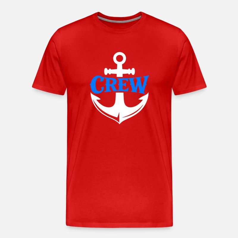 Blauer Anker Crew Logo - Männer Premium Bio T-Shirt - Rot