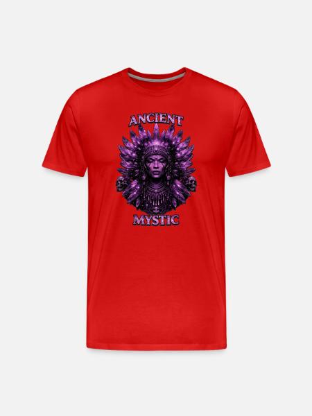 Ancient Mystic -Spiritual Warrior Design - Men's Premium Organic T-Shirt - red