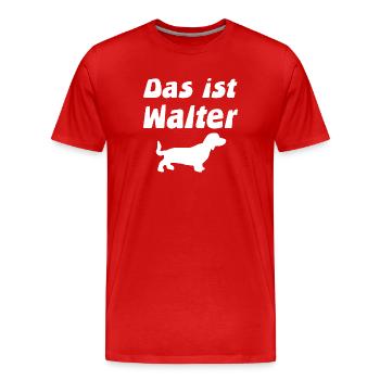 Dackel - Männer Premium Bio T-Shirt - Rot - Vorne - Damien (186cm)