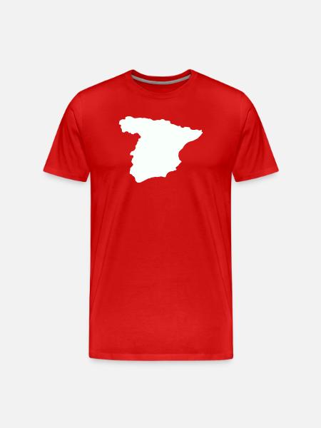 Spain Maps Silhouette Design - Men's Premium Organic T-Shirt - red