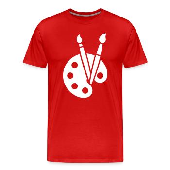 Painting, Color Palette, Brush, Art Icon - Men's Premium Organic T-Shirt - red - Front - Damien (186cm)