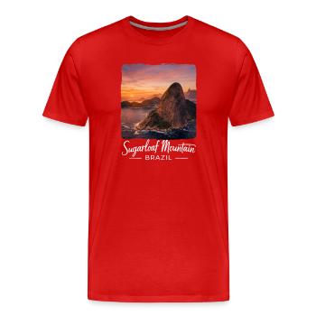 Zuckerhutberg Brasilien - Männer Premium Bio T-Shirt - Rot - Vorne - Damien (186cm)