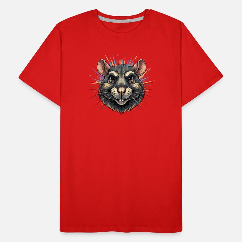 Tête de rat colorée avec éruption colorée T-shirt bio Premium Homme