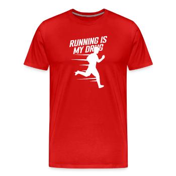 Marathon Runner Is My Drug Running Gift - Männer Premium Bio T-Shirt - Rot - Vorne - Damien (186cm)