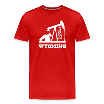 Wyoming Oilfield Pumpjack Design - Männer Premium Bio T-Shirt - Rot - Vorne - Damien (186cm)