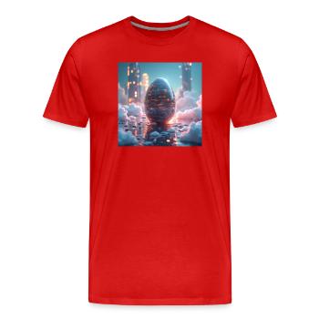 Ostern in der Zukunft - Männer Premium Bio T-Shirt - Rot - Vorne - Damien (186cm)