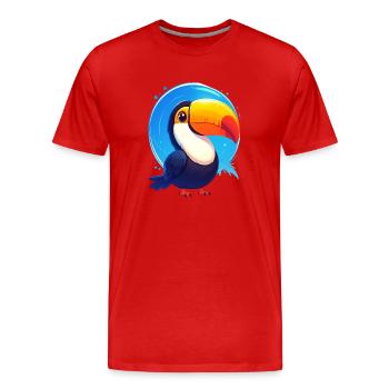 Toucan - Men's Premium Organic T-Shirt - red - Front - Damien (186cm)