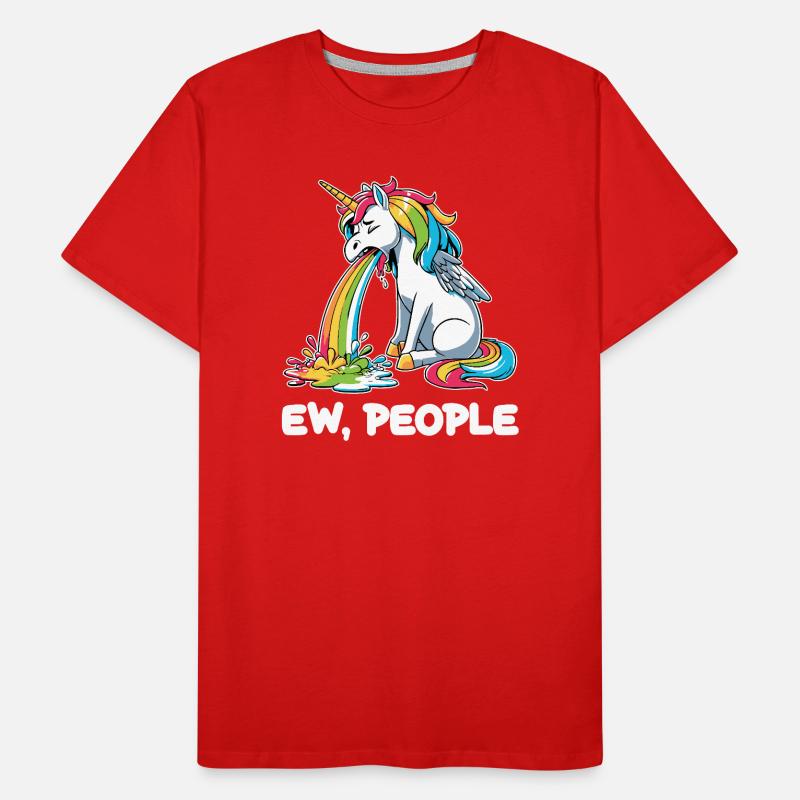 Rainbow Unicorn Spits Rainbow Men's Premium Organic T-Shirt