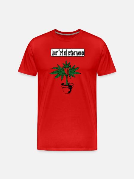 Cannabis-Design - Männer Premium Bio T-Shirt - Rot