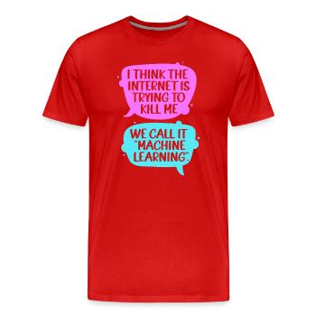 GPT Programmer Coder - Men's Premium Organic T-Shirt - red - Front - Damien (186cm)