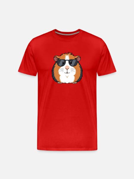 Meerschweinchen-Chic-Sonnenbrillen - Männer Premium Bio T-Shirt - Rot