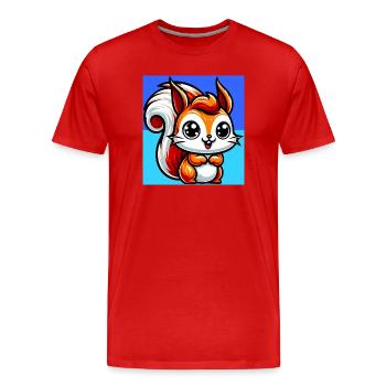 squirrel - Men's Premium Organic T-Shirt - red - Front - Damien (186cm)